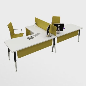 Boomerang İkili L Ofis Çalışma Masaları