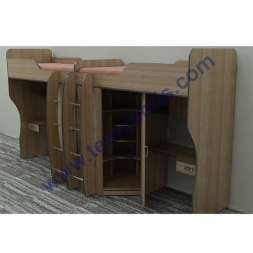 Ahşap Dolaplı Yurt Tipi Ranza Modeli