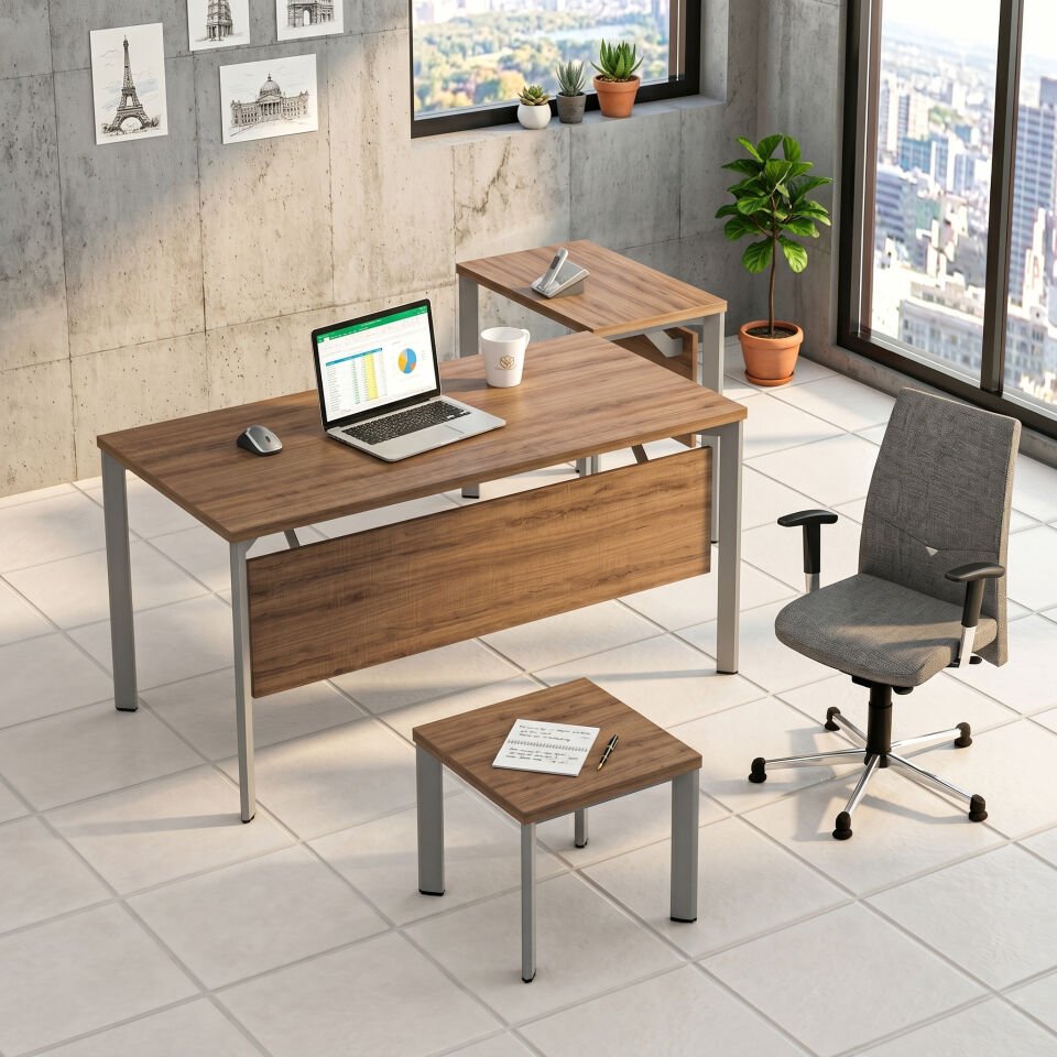 Flat Modern Ofis Masası