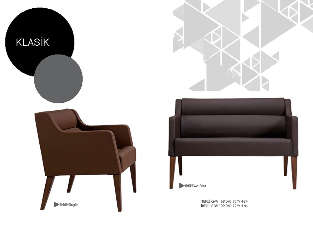 Klasik Ahşap Ofis Kanepesi