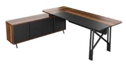 Exe-z  240’lık Sabit Etajerli Masa 30 mm Dx Color  Tablalı