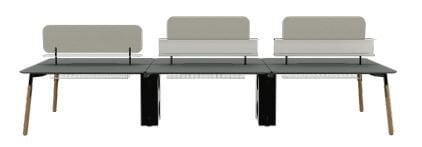 Nord 160’lık 6’lı Workstation  Masa - 30mm Melamin Tablalı